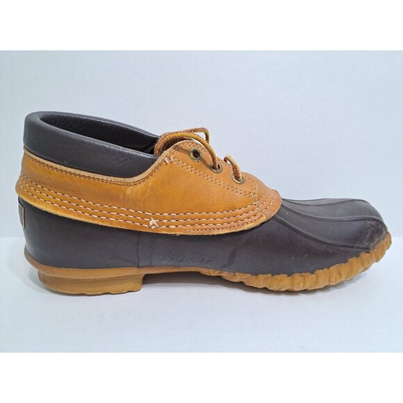 LL Bean Mens Size 9 BEAN BOOTS Leather Low Duck Hunting Rain Shoes USA Made - Picture 3 of 11